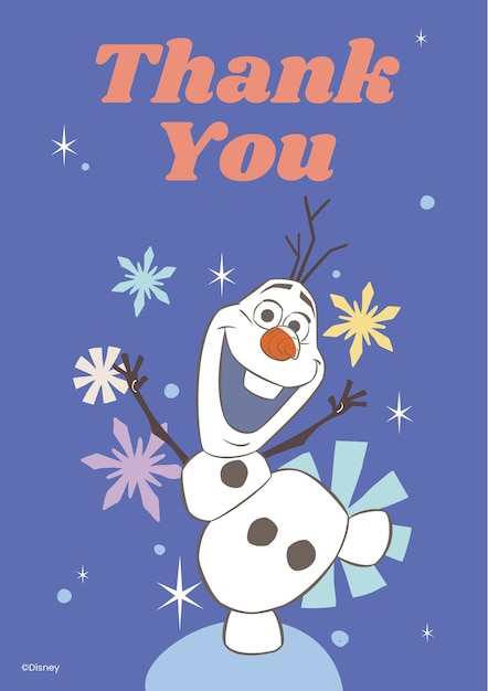Tarjeta de agradecimiento de Olaf