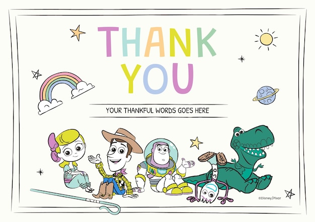 Tarjeta de agradecimiento de Toy Story
