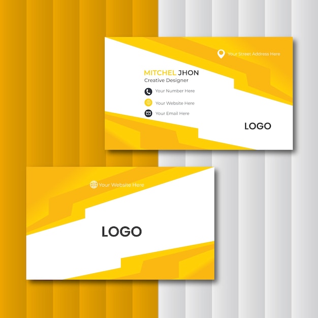 una tarjeta amarilla y blanca con el logotipo del logotipo de la empresa
