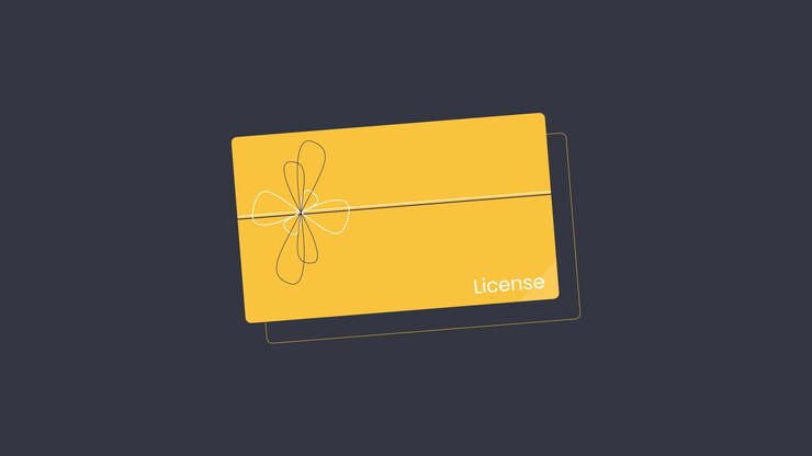 Una tarjeta amarilla con la palabra licencia.