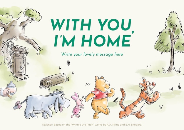 La tarjeta de amistad de Winnie el Pooh