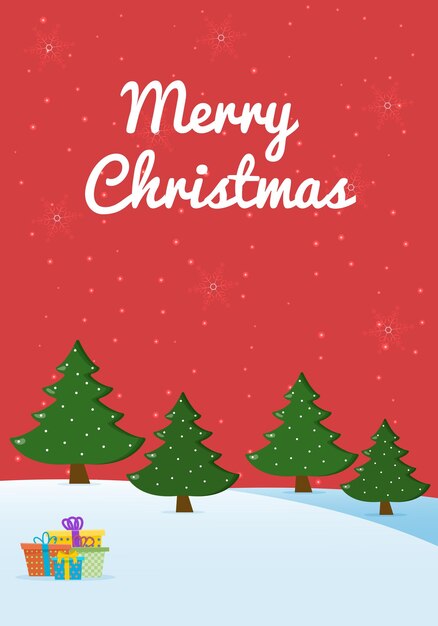 Tarjeta de año nuevo 2022 Ilustración de diseño de tarjeta de invierno para saludos Árbol de Navidad