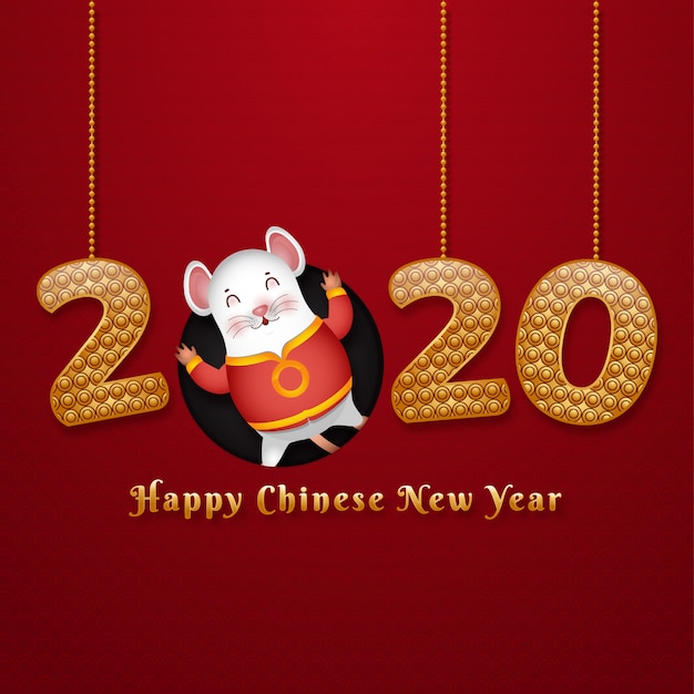 Tarjeta de año nuevo chino de rata