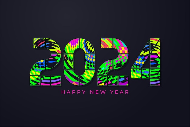 tarjeta de año nuevo trippy tira patrón psicodélico