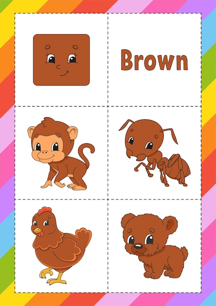 Tarjeta de aprendizaje de colores para niños