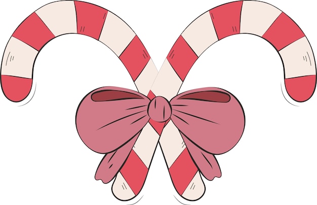 Tarjeta de arte de elemento gráfico de ilustración de caramelo de bastón dulce de Navidad