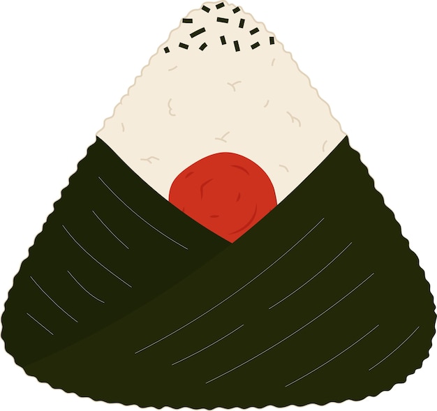 Tarjeta de arte de elemento gráfico de ilustración de cocina de bola de arroz Onigiri japonés