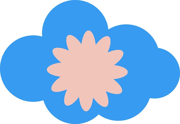 Tarjeta de arte de elemento gráfico de ilustración de dibujos animados de cielo de nube esponjosa