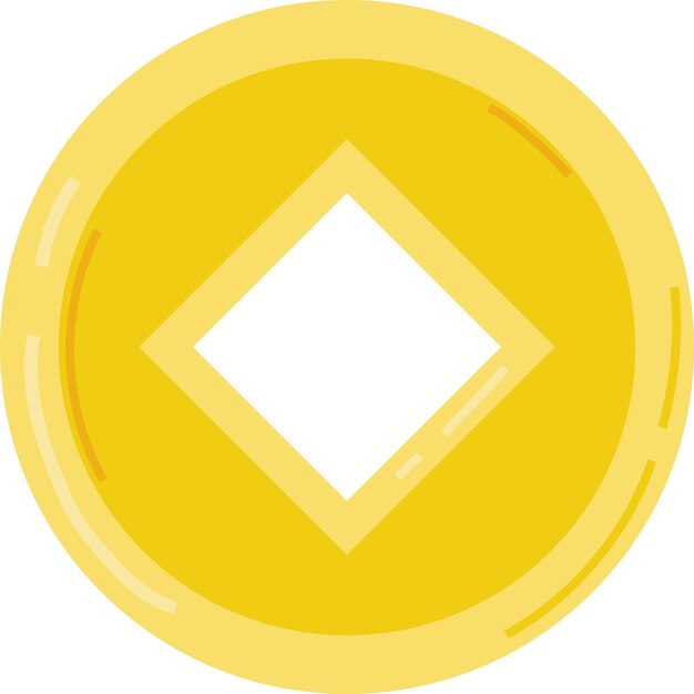 Tarjeta de arte de elemento gráfico de ilustración de vacaciones de año nuevo chino de moneda de oro