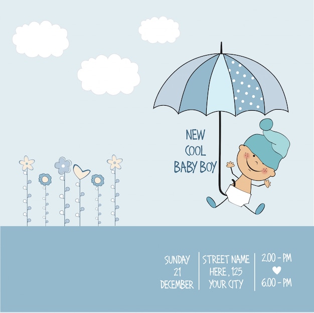 Vector tarjeta de baby boy shower