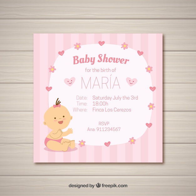 Tarjeta de Baby Shower para niña