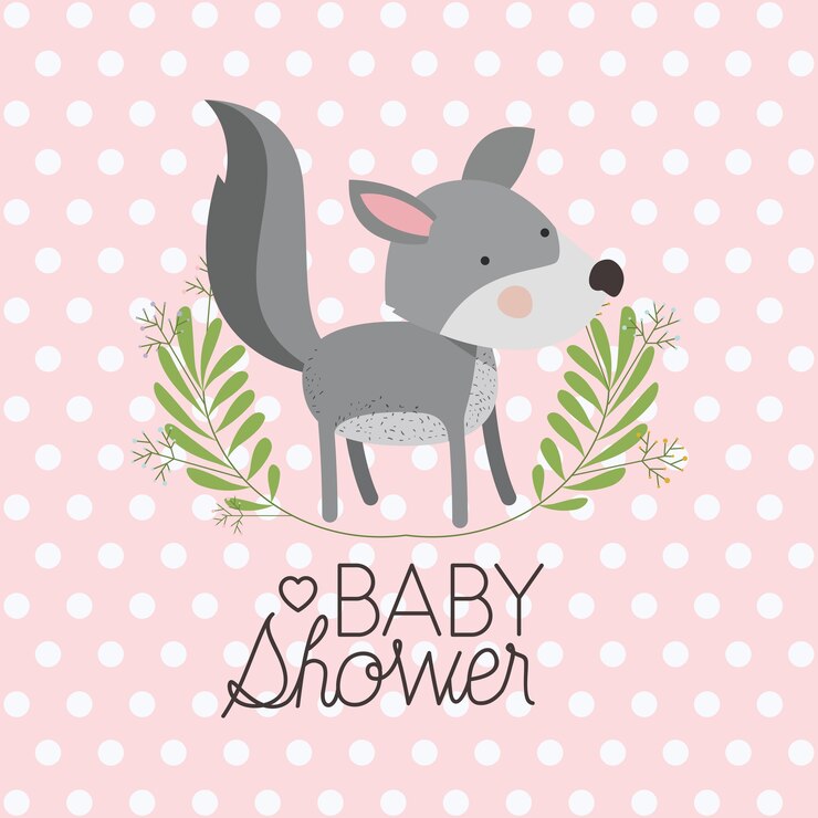 Vector tarjeta de baby shower con perro lindo