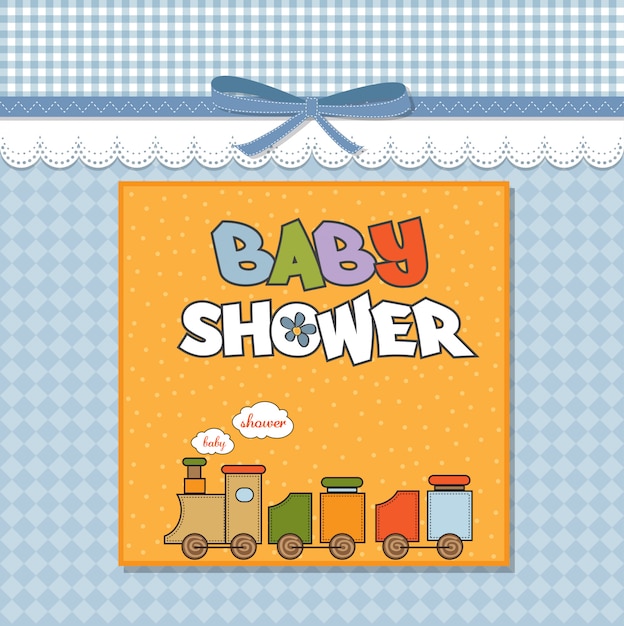 Tarjeta de Baby Shower con tren de juguete