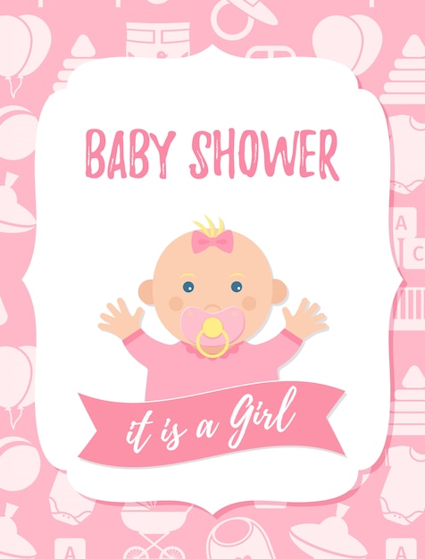 Vector tarjeta de baby shower.