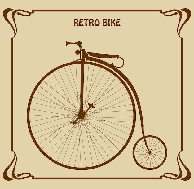 Tarjeta con bicicleta retro.
