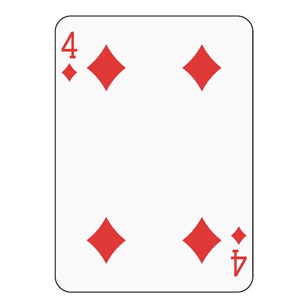 una tarjeta blanca de póquer con el número 4 en ella