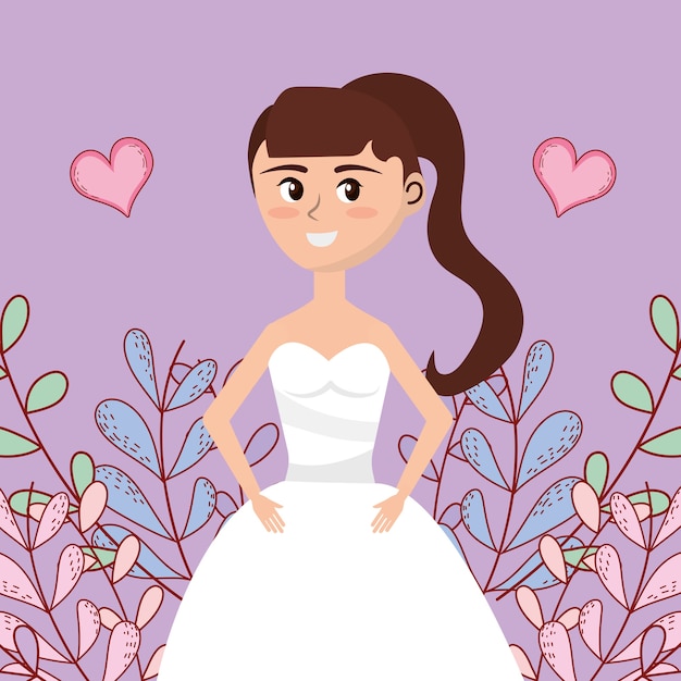 Vector tarjeta de boda diseño de dibujos animados