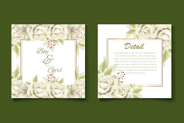 Tarjeta de boda elegante plantilla floral