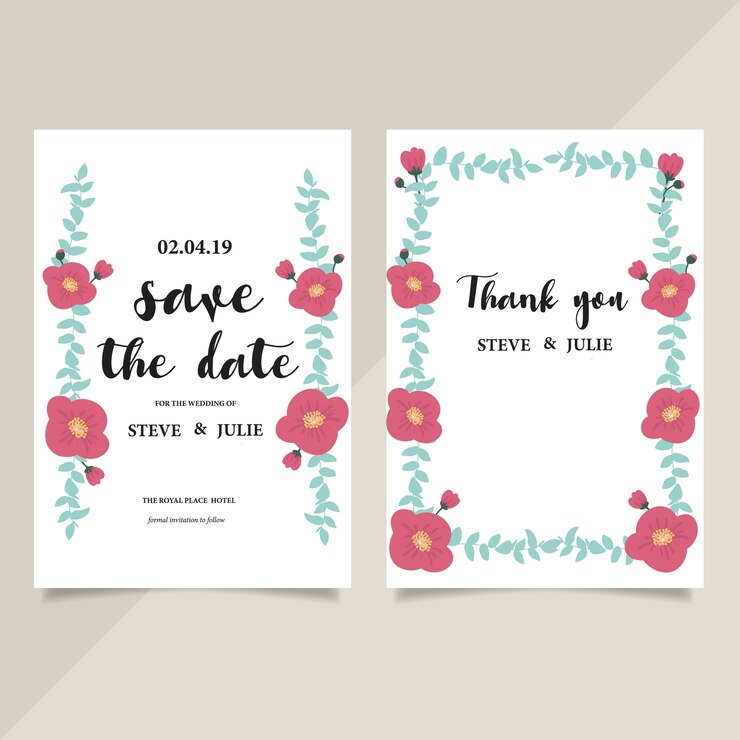 Vector tarjeta de boda elegante