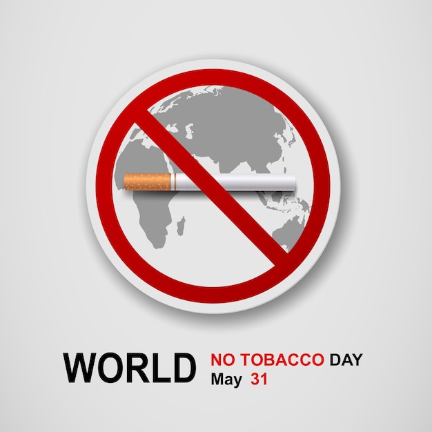 Tarjeta de campaña contra el tabaquismo en el Día Mundial Sin Tabaco Recordatorio de los efectos del tabaquismo en ti, tu familia y la sociedad
