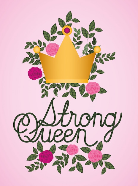 Vector tarjeta de celebración del día de la mujer con rosas y corona
