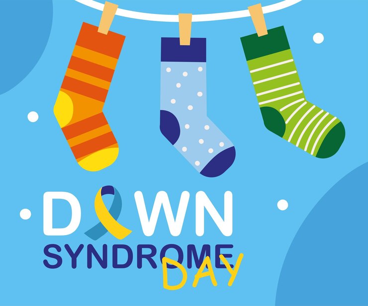 Vector tarjeta de celebración del día del síndrome de down