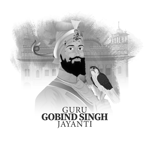 Tarjeta de celebración feliz guru gobind singh jayanti