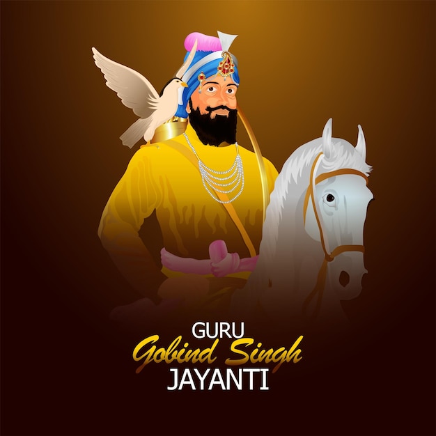 Tarjeta de celebración feliz guru gobind singh jayanti