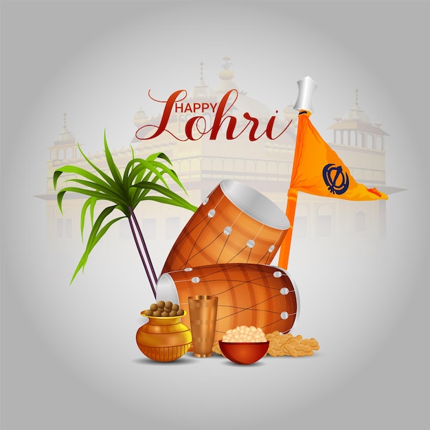 Tarjeta de celebración feliz lohri