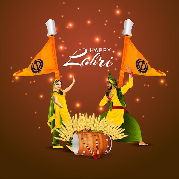 Tarjeta de celebración feliz lohri