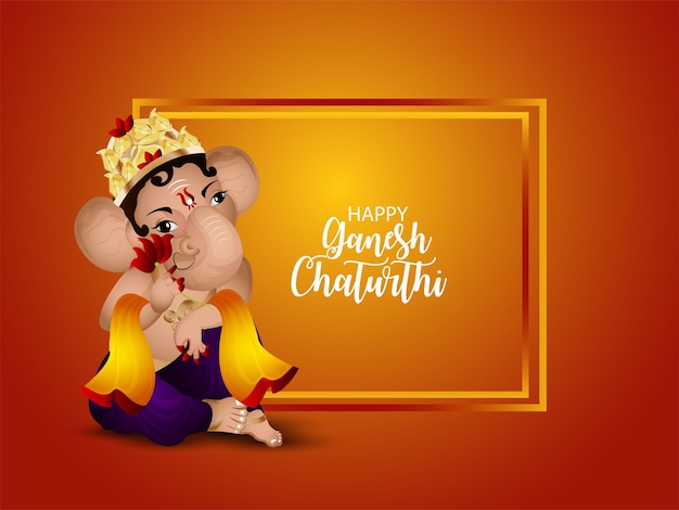 Tarjeta de celebración del festival cultural indio feliz ganesh chaturthi