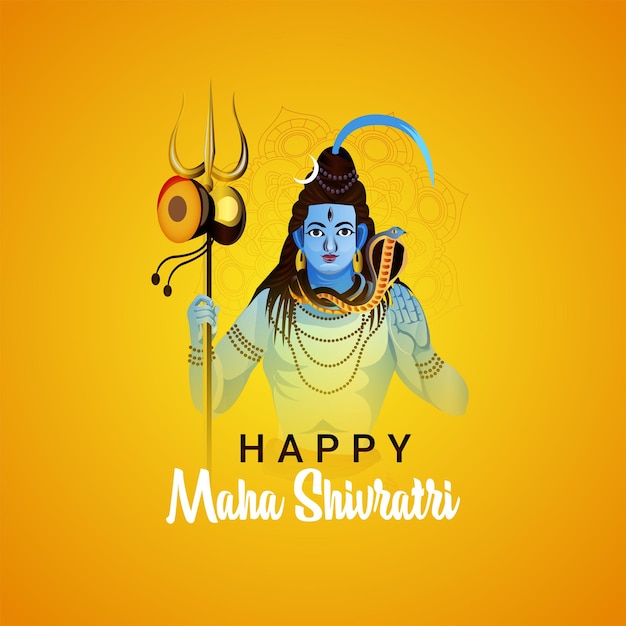 Tarjeta de celebración del festival hindú indio maha shivratri