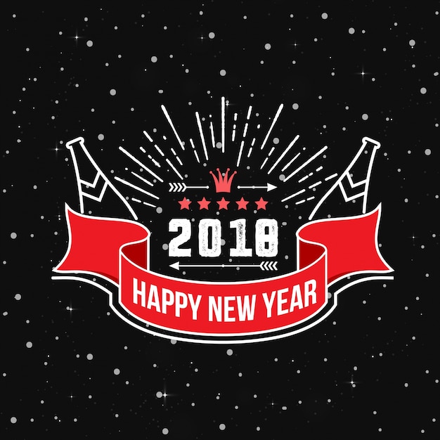 Vector tarjeta de celebración moderna feliz año nuevo 2018