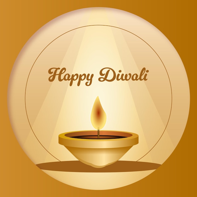 Tarjeta de celebración vectorial al estilo del festival de Diwali