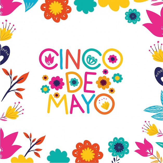 Tarjeta de cinco de mayo con tarjeta de pimientos