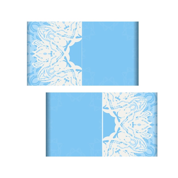 Tarjeta de color azul con patrón blanco abstracto para su diseño.