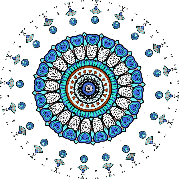 Tarjeta De Color Ornamento Con Mandala. Elemento de círculo geométrico hecho en