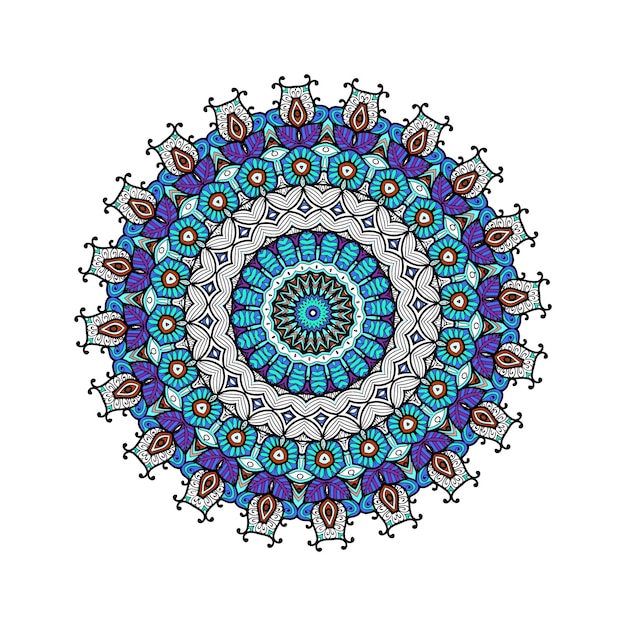 Tarjeta De Color Ornamento Con Mandala. Elemento de círculo geométrico hecho en