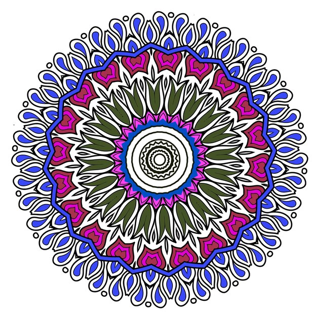 Tarjeta De Color Ornamento Con Mandala. Elemento de círculo geométrico hecho en.