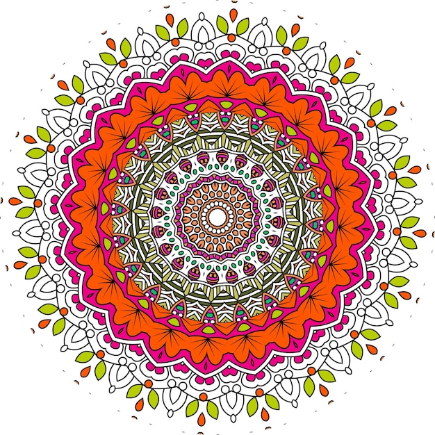 Tarjeta De Color Ornamento Con Mandala. Elemento de círculo geométrico hecho en.