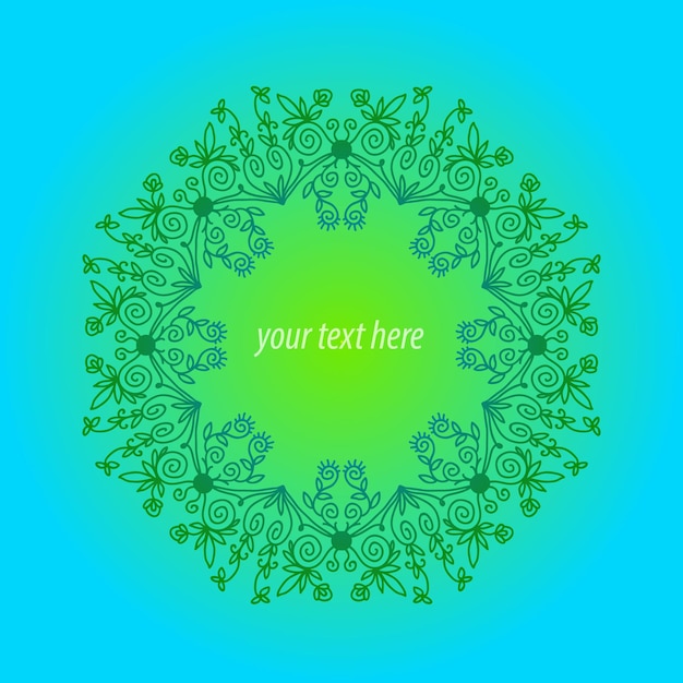 Tarjeta colorida con mandala