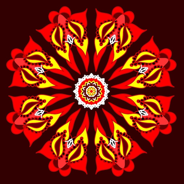 Tarjeta colorida con mandala