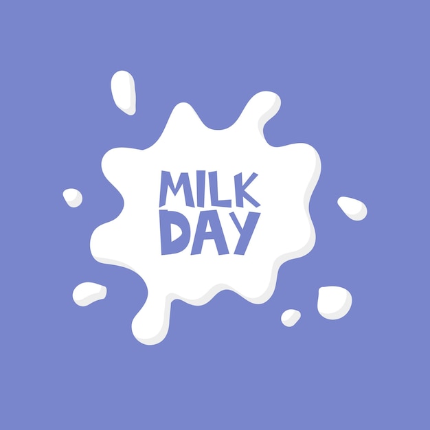 Tarjeta de concepto milk day splash. ilustración vectorial.