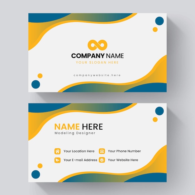 Tarjeta de contacto corporativa limpia y moderna