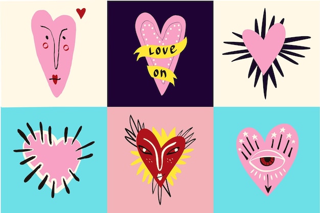 Una tarjeta con corazones para el día de San Valentín 39 personajes de amor muy bonitos