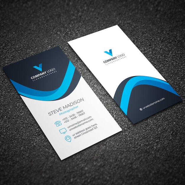 Tarjeta corporativa elegante azul