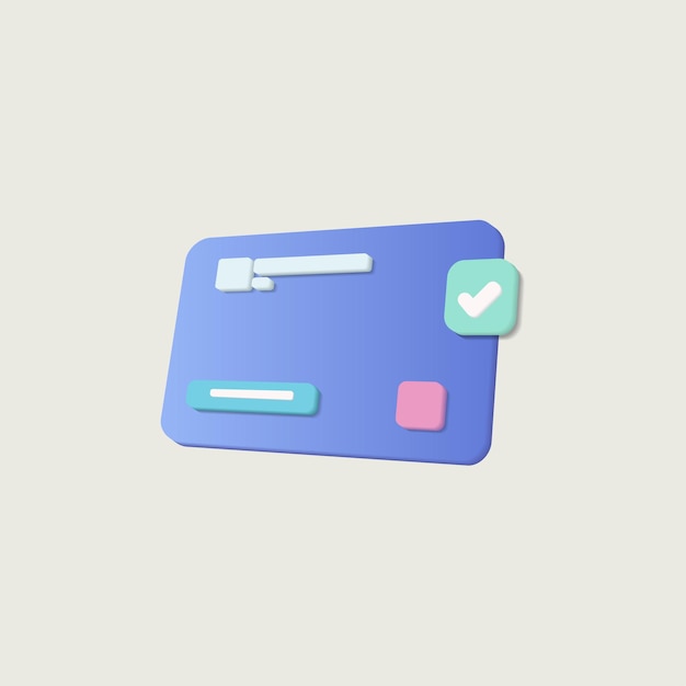 Tarjeta de crédito 3D dinero seguridad financiera para compras en línea pago en línea tarjeta de crédito 3d