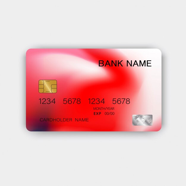 Vector tarjeta de crédito roja moderna