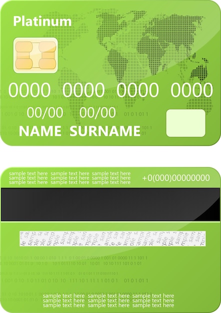 Vector tarjeta de crédito verde