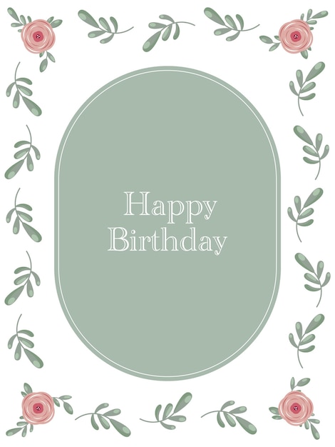 Tarjeta de cumpleaños botánica con flores